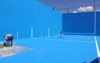 Pintado de instalaciones deportivas del polideportivo municipal.