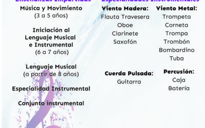 Escuela Municipal de Música: ABIERTO PLAZO DE MATRICULACIÓN