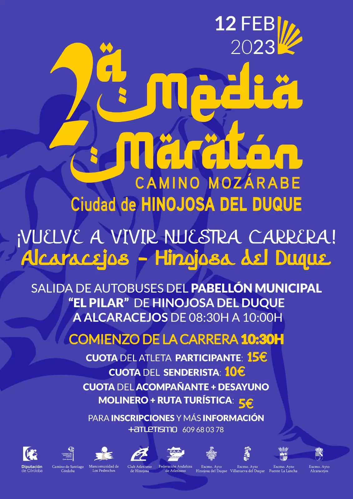 cartel segunda media maraton camino mozarabe hinojosa