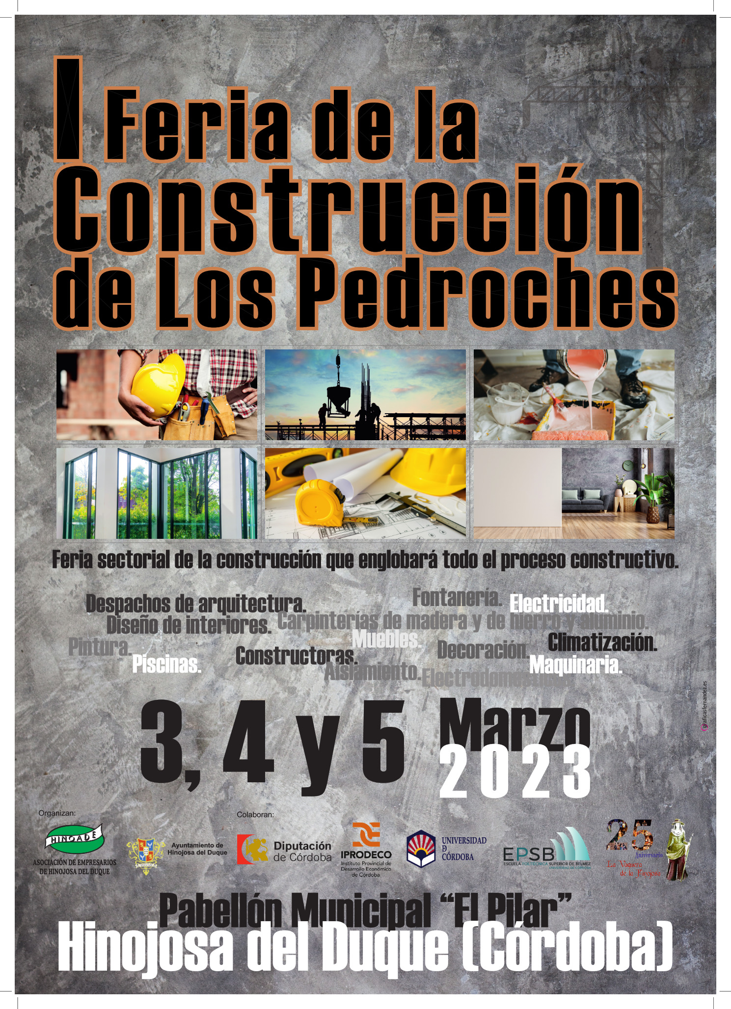 cartel I feria de la construccion de los pedroches 2023
