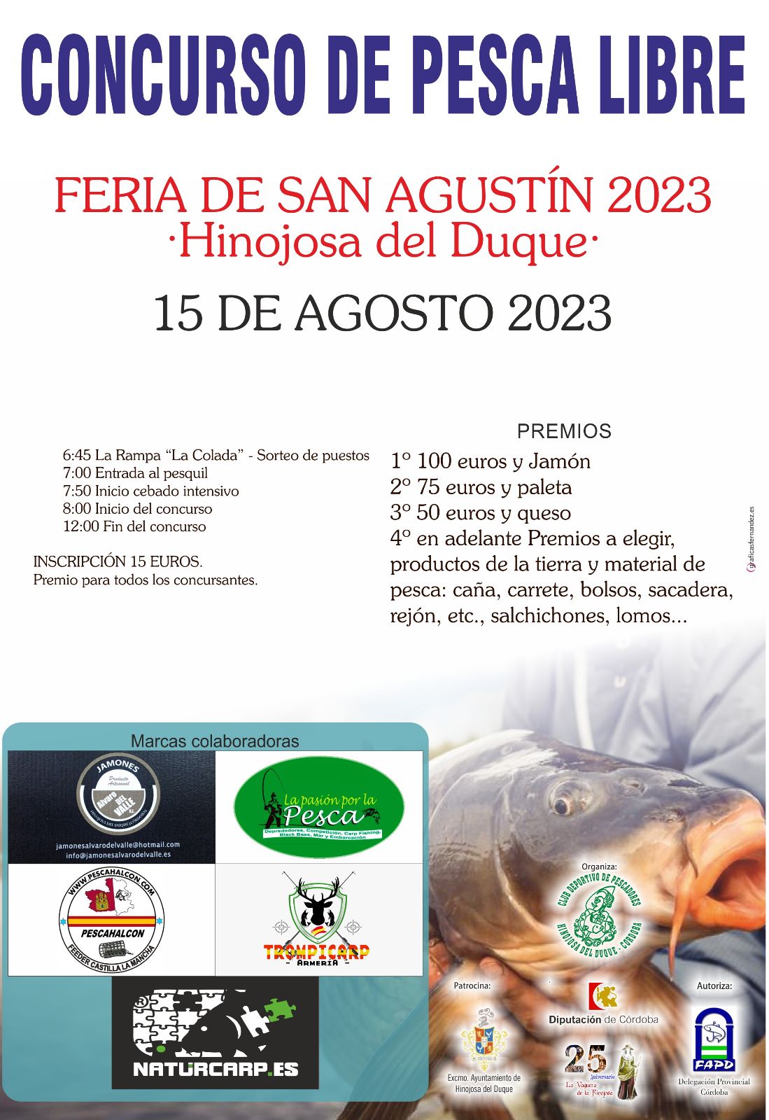 CARTEL CONCURSO DE PESCA LIBRE FERIA DE SAN AGUSTIN 2023