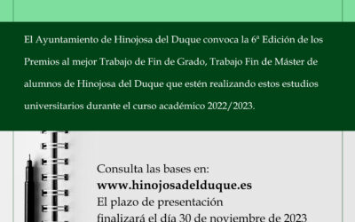 VI EDICIÓN DE LOS PREMIOS al mejor trabajo DE FIN DE GRADO O MÁSTER de Hinojosa del Duque