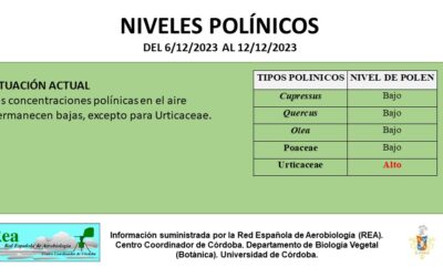 NIVEL POLÍNICO DEL 06/12/2023 AL 12/12/2023