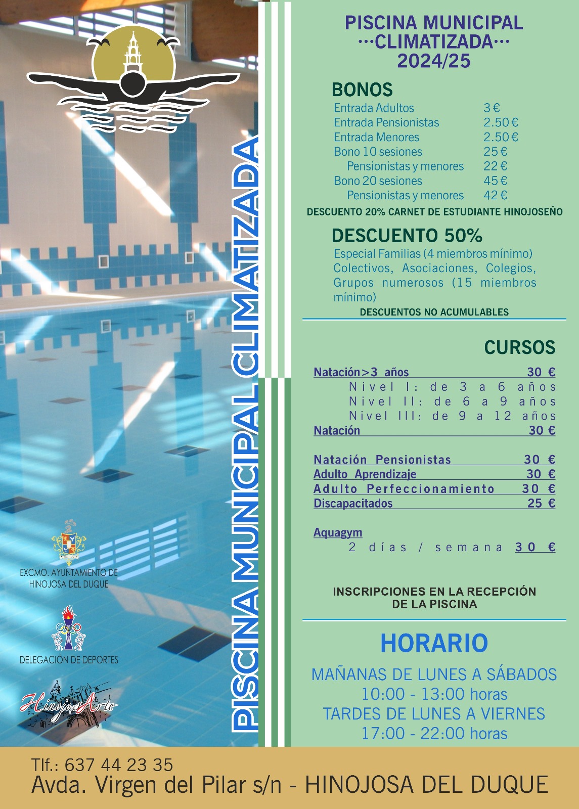 cartel piscina municipal climatizada 2024-25