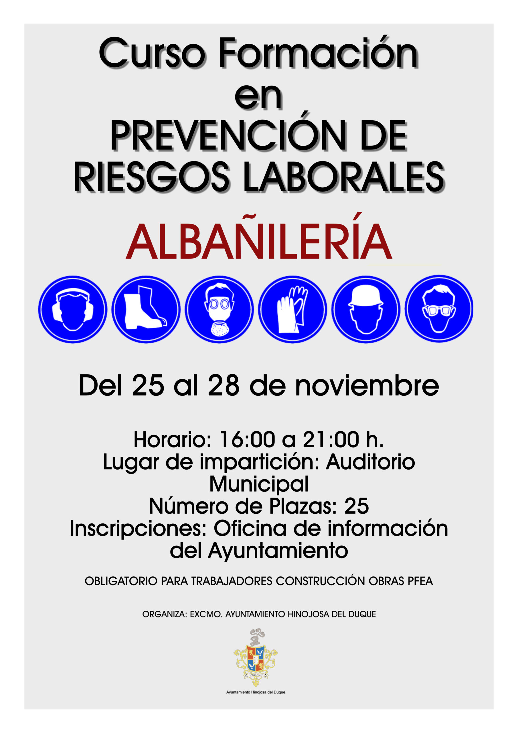 CARTEL CURSO FORMACIÓN PREVENCION RIESGOS LABORALES NOV2024