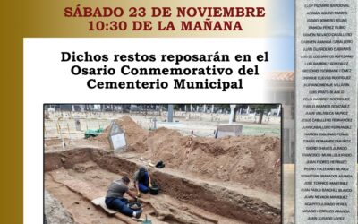 Acto de Inhumación de los restos de personas represaliadas de la fosa común del cementerio