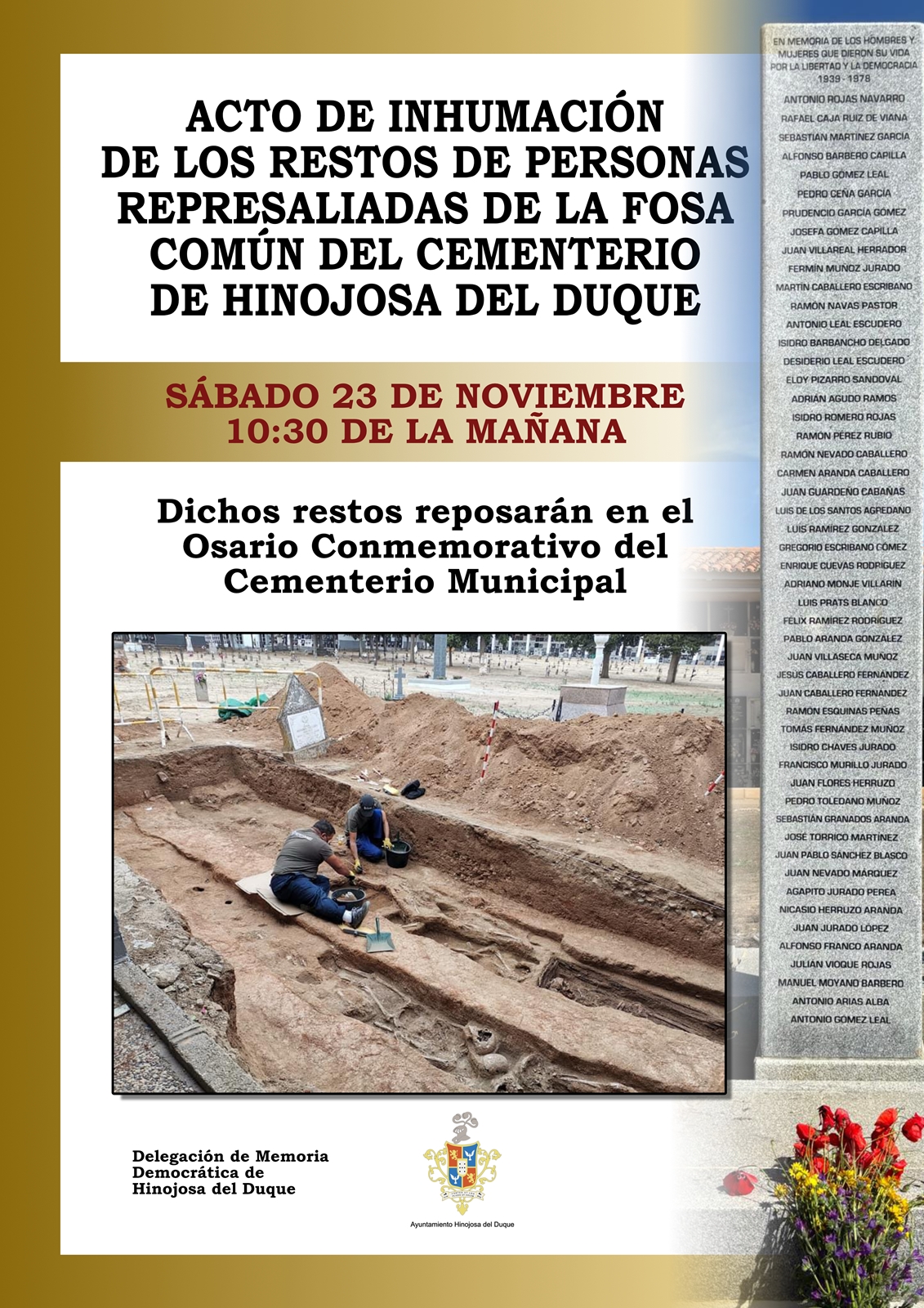 CARTEL INHUMACION RESTOS FOSA 2024