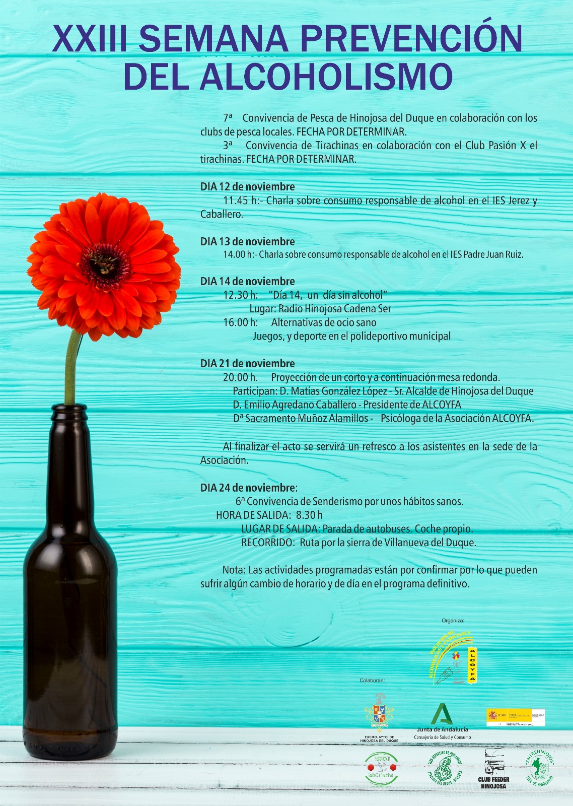 CARTEL XXIII SEMANA PREVENCION DEL ALCOHOLISMO 2024.