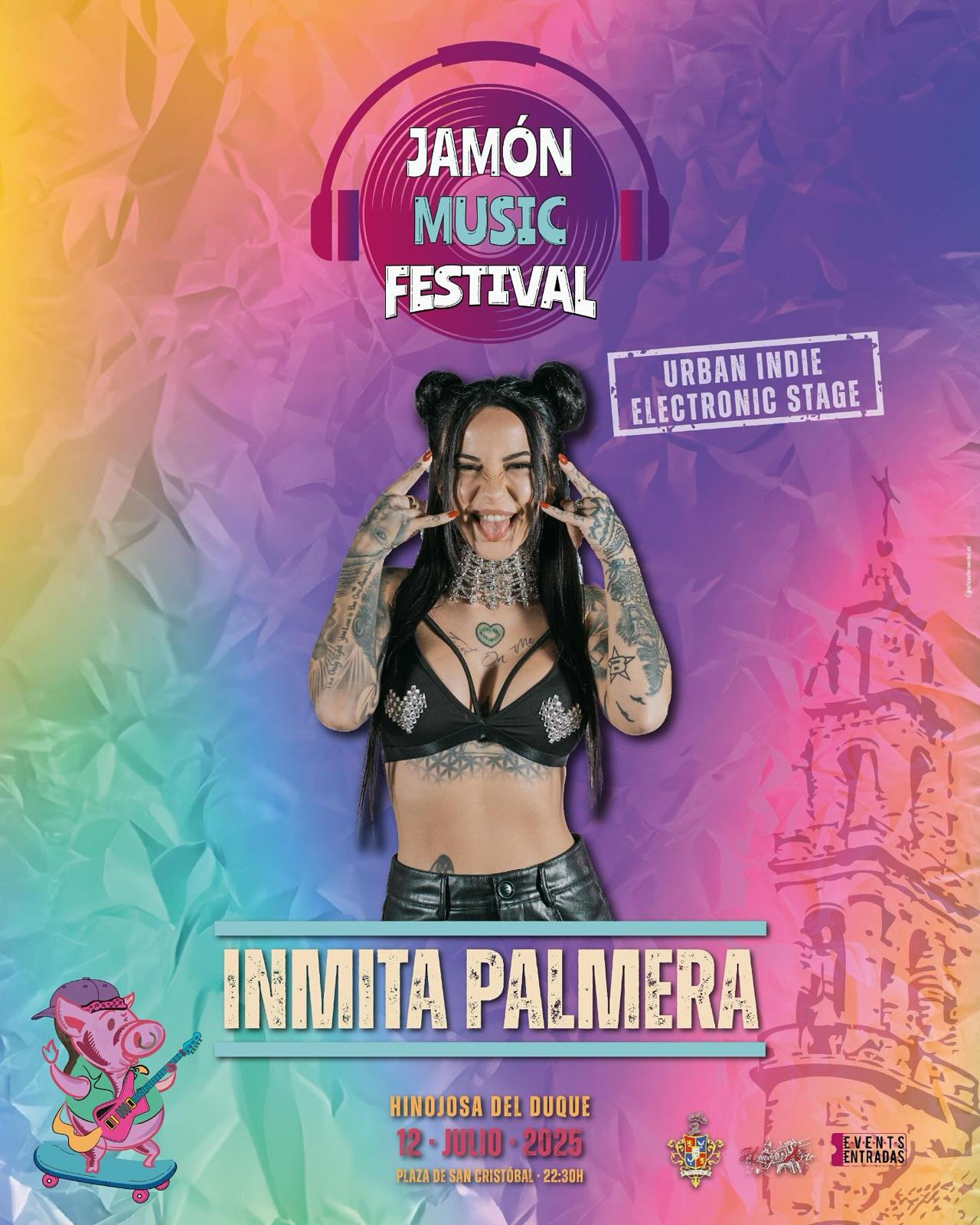 CARTEL JAMON MUSIC FESTIVAL INMITA PALMERA